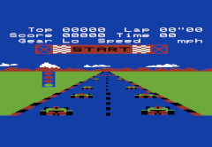Een schermafbeelding van het spel Pole Position.