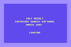 The start-screen of the Handic - Calc Result Advanced cartridge.