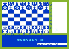 Een schermafbeelding van het spel Sargon II Chess.