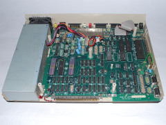 The motherboard of the Amiga 1000 computer.