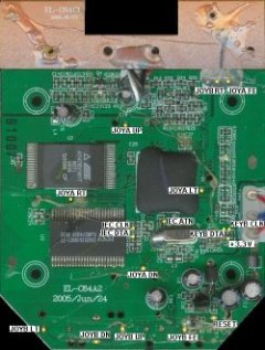 C64-DTV printed circuit board, top side.