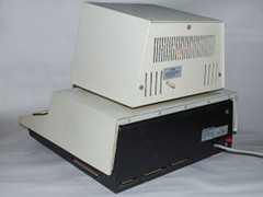 Rear view of the Commodore PET 2001 (Blue) computer.