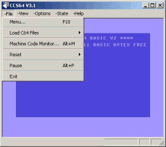 The CCS64 File Menu.