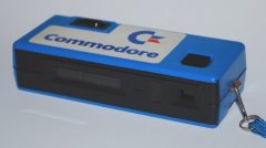 Backside of the Fotorama viewshooter camera with Commodore logo.
