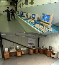 A Commodore PET2001 and a Amiga 500 computer in the BBC news.