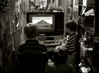 A Commodore C64 with the Epyx game Super Cycle in the movie Der Himmel über Berlin.
