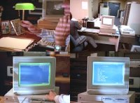 A Commodore Amiga 2000 computer and a 2002 monitor in the movie No Retreat, No Surrender 3: Blood Brothers.