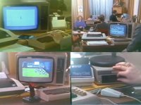 A Commodore C64 computer and a 1541 disk drive in the TV program Pocitacova dilemata.