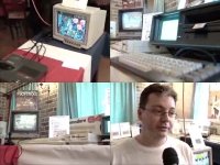 A Commodore Amiga CD-32, SX-64, C64c, 1541-II, 1084 and a 1702 in a TV-show of TV Brussel.