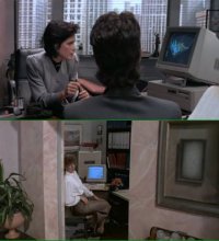 A Commodore Amiga 2000 and Amiga 500 in the movie The Gods Must Be Crazy 2.